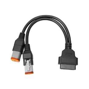 Motorcycle Obd2 Scanner Diagnostic Adapter Cable 4pin + 6pin 2 in 1 Fit for Harley Davidson to OBD 16pin Work with OBD2 Scanner Diagnostic Tool J1850 etc.