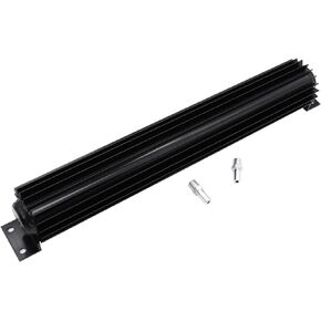 1 Set SHLPDFM Black Transmission Cooler 18" Dual Pass Satin Aluminum Finned Transmission Oil Cooler w/fittings