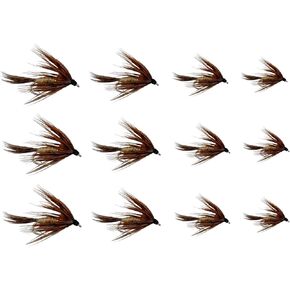 Fly Fishing Flies 12pc March Brown Spider Nymph Flies | Flies for Fly Fishing | 4 Size Fly Fishing Assortment | Wet Flies and Nymph Flies | Fly Fishing Flies for Trout