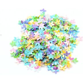 Colorful Flower Sequins 10mm Cup Five Finger Sequin Paillettes DIY Sewing Wedding Craft Supplies Women Garments Accessories (Blue Flower)