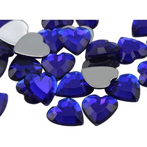 Allstarco 15mm Flat Back Heart Acrylic Rhinestones Plastic Gems Plastic Costume Jewels Embelishments - 40 Pieces (Green Emerald .MD)