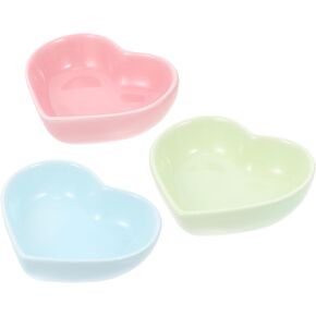 ULTECHNOVO Hamster Ceramic Food Bowl, 3pcs Hamster Food Bowl Small Cute Shape Food Dish for Hamster Rat Mice and Other Small Animals