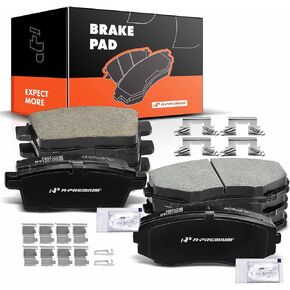 A-Premium Front and Rear Ceramic Disc Brake Pads Set Compatible with Select Ford, Lincoln and Mazda Models - Edge, MKX 2007-2010, CX-7 2007-2012, CX-9 2007-2015, with Hardware, 8 Pcs