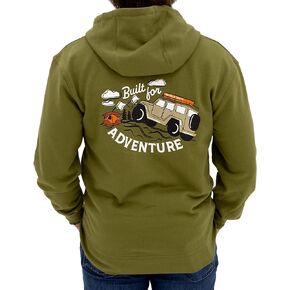 Gazelle Tents Off Road Zip-Up Hoodie, Unisex, Tough Cotton French Terry Knit, Oak Moss, 42740