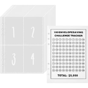 100 Envelopes Challenge Binder Money Saving Challenge with Cash Envelope Money Saving Budget Binder to Save $5,050 Money Saving Book for Saving Money & Budgeting Planner (blue)
