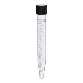 EISCO Centrifuge Tube with Screw Cap, 15mL - Conical, 15x120mm - 0.2mL Graduations - Borosilicate Glass