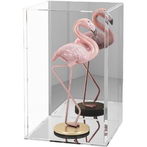 NONEMEY Mirrored Clear Acrylic Display Case Assemble Countertop Box Stand Organizer Dustproof Protection Showcase Acrylic Display Stands for Collectibles (6×6×10inch；15×15×25cm)
