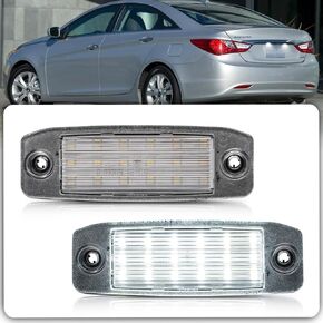 Elantra Led License Plate Light for 2007-2023+ Hyundai Kona N Elantra Tucson Sonata Kia Sportage Sorento 6500K Xenon White Error Free Led Rear Tag Number Plate Lamps OEM 92501-J9000
