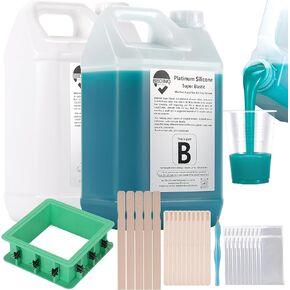 BBDINO Silicone Mold Making Kit - Super Elastic Silicone for Mold Making 2 Gallons - Platinum Mold Making Silicone - 1A:1B Mixing- Ideal for Resin Molds, Silicone Molds, Soap Molds Jade Green