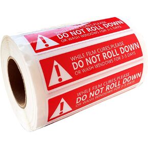 Top label Do Not Roll Down Warning Labels,Windows Film Attention Caution Stickers,4x1 Inch,500 Pcs Per Pack