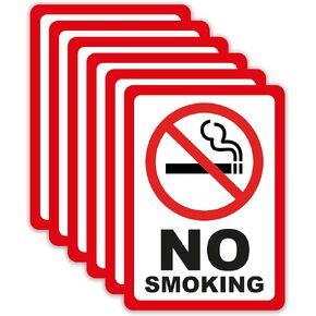 6-Pack Double Sided 3.5"x2.5" No Smoking Stickers-Double Sided Vinyl Decal, UV Protected, Waterproof, Reflective Adhesive Labels, Durable Ink, Indoor&Outdoor Use