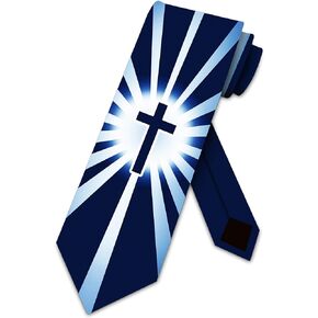 Christian Ties Men's Religious Neckties Faith Cross Necktie