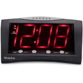 Westclox 66705 Large LED Alarm Clock, Red Display