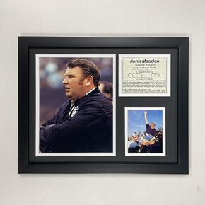 Legends Never Die John Madden | Oakland Raiders | 12"x15" Double Matted Photo Collage