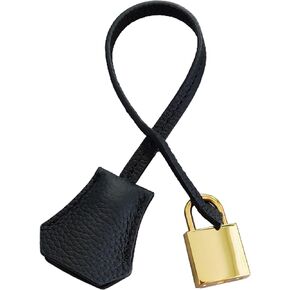 Genuine Leather Key Clochette Bag Charm, Bell Key Holder, Purse Keychain, Handbag Accessories Replacement, w/Padlock