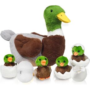 7 in 1 Duck Stuffed Animals, Mallard Duck Plush Green Duck Stuffed Animal Plush Toy Stuffed Duck Baby Stuff Plush for Girls Boys Birthday Gifts