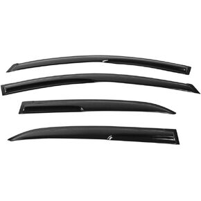 IKON MOTORSPORTS Window Visor, Compatible with 2014-2019 Toyota Corolla, Smoke Tinted & Semi-transparent Acrylic Sun Rain Shade Guard Wind Vent Air Deflector
