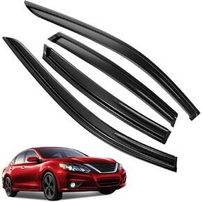 Tape-On Side Window Visor Deflectors for 2008-2020 Dodge Journey Smoke Tinted Rain Guards Shield Shade 94072