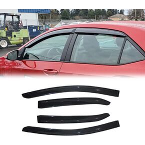 94620 Side Window Wind Deflector, 4pcs Out-Channel Tape-On Nice Rain Guards Set, Window Visor fit for 2003-2008 Toyota Corolla