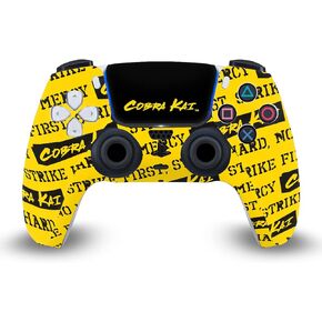Head Case Designs Officially Licensed Cobra Kai Mixed Logos Iconic Vinyl Faceplate Sticker Gaming Skin Decal Cover Compatible with Sony Playstation 5 PS5 DualSense Controller