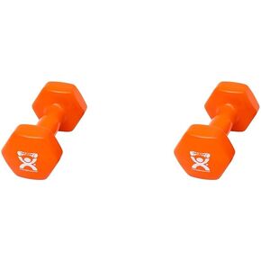 دمبل كاندو مطلي بالفينيل باللون البرتقالي بوزن 10 رطل، قطعة واحدة من الوزن المحمول لتدريب العضلات والتدريبات، معدات رياضية منزلية مرمزة بالألوان ومضادة للدوران، للمبتدئين والمحترفين... in Kuwait