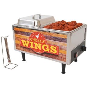 51072W Chicken Wings Warmer, Stainless Steel, Brown/Orange