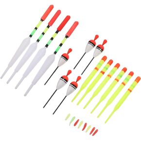 30pcs Fishing Float Fishing Tools Night Fishing Bobbers Float Fishing for Trout Glow in The Dark Bobbers Fishing Catfish Bobbers Glow Accessories Angling Buoy Foam Wooden Cork
