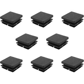 8pcs 1 Inch Square Plastic Plug Tubing End Cap 1"x1" Square Tubing Plug Cap for Square Tube, Black