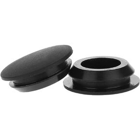 5 Pcs 16mm Diameter Rubber Plug Black Silicone Plugs for Holes, Round Snap in Type Locking Furniture Hole Plug Protective Cover Cap Rubber Plugs for Holes