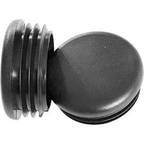(Pack of 8) 1-5/8" - 1-625 Inch OD Head Dia - (10-14 Ga - 1.36" - 1.45" ID) Snap-in Round Black Plastic Plugs w/Flexible Ridges | Fencing Post Tube Inserts | Fitness Eqpt End Caps