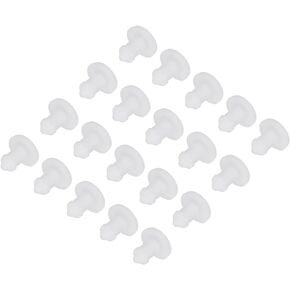MECCANIXITY Silicone Snap in Locking Hole Plugs Rubber Panel Seal Cover Flush Type Panel Round for Kitchen Rubber Bulkheads Waterproof Sealing Plugs 3mm/0.12 Inch Diameter White,Pack of 20