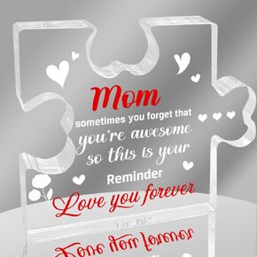 Grandma Gifts from Granddaughter Grandson, Grandma Gifts Puzzle Shaped Acrylic Plaque with Grateful Sayings, Thoughtful Gifts for Grandma, Nana, Gigi, Grammy, Grandmother from Grandchildren