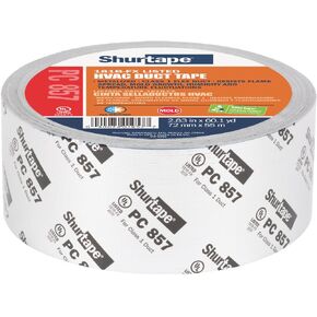 Shurtape PC 857 UL 181B-FX Listed/Printed Cloth Waterproof HVAC Duct Tape, Use to Seal Seam and Join Class 1 Flex Duct, 48mm x 55 Meters, Black Printed, 1 Roll (201885)