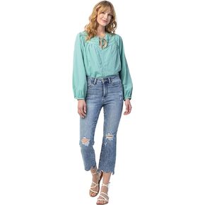 Judy Blue Women's High Waist Chew Hem Bootcut Jeans