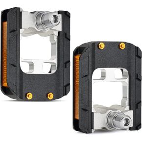 SAVADECK Folding Bike Pedals, 9/16 Inch Bicycle Pedals Wide Flat Mountain Bike Pedals with Aluminum, Non-Slip Bike Pedals for Road Bike BMX Bike Beach Cruiser Bike.