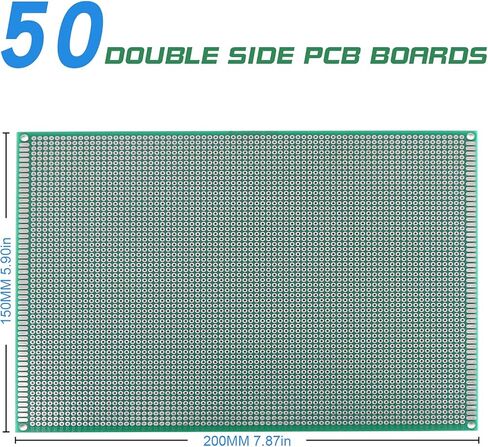 لوحة PCB مزدوجة الجوانب، D DZRCOXI لوحة دوائر PCB كبيرة Protoboard 3 قطع 20 × 30 سم لمشاريع اللحام الإلكترونية المتوافقة مع مجموعات Arduino (20 × 30 سم - 3 قطع) in Saudi Arabia