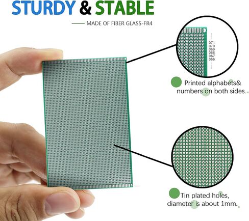 لوحة PCB مزدوجة الجوانب، D DZRCOXI لوحة دوائر PCB كبيرة Protoboard 3 قطع 20 × 30 سم لمشاريع اللحام الإلكترونية المتوافقة مع مجموعات Arduino (20 × 30 سم - 3 قطع) in Saudi Arabia