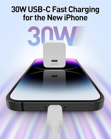 2024 Version USB C GaN Super Fast Charger Block 30W (Nano 3), Wall Charger Power Adapter with Foldable Plug,Charging Box Brick,Cube for iPhone15 14 13 12 11 Pro Max XR XS X,iPad,Galaxy (2 Pack White in Saudi Arabia