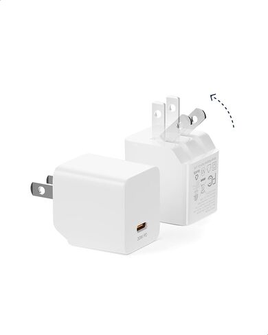 2024 Version USB C GaN Super Fast Charger Block 30W (Nano 3), Wall Charger Power Adapter with Foldable Plug,Charging Box Brick,Cube for iPhone15 14 13 12 11 Pro Max XR XS X,iPad,Galaxy (2 Pack White in Saudi Arabia