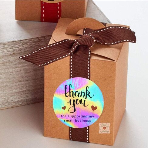 500 قطعة من ملصقات Rainbow Holo Thanks You، 4 تصميمات 1 بوصة شكرًا لك على دعم ملصقات أعمالي الصغيرة ثلاثية الأبعاد ملصقات شكرًا لك على الأعمال، ملصقات صغيرة شكرًا لك على الأعمال in Kuwait