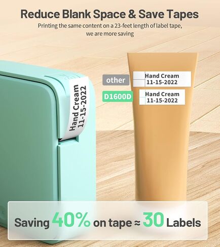 D1600D Small Handheld Bluetooth Label Maker Machine with 4 Tapes, Portable Mini Sticker with Multiple Symbol Template Types for Labeling, for 6-12mm 1/4 '-1/2' Tapes, for Home School Office in Saudi Arabia