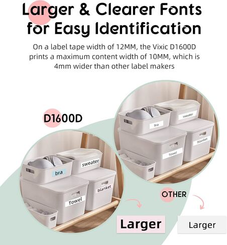 D1600D Small Handheld Bluetooth Label Maker Machine with 4 Tapes, Portable Mini Sticker with Multiple Symbol Template Types for Labeling, for 6-12mm 1/4 '-1/2' Tapes, for Home School Office in Saudi Arabia
