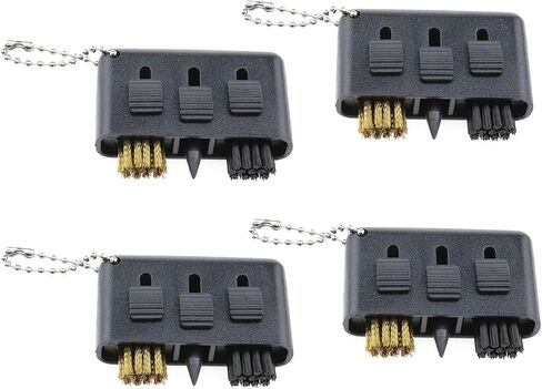 Golf Brush Club Cleaning Brush Ball Head Brush Three Hole Brush Copper Bristle Brush Black-4PCS in Saudi Arabia