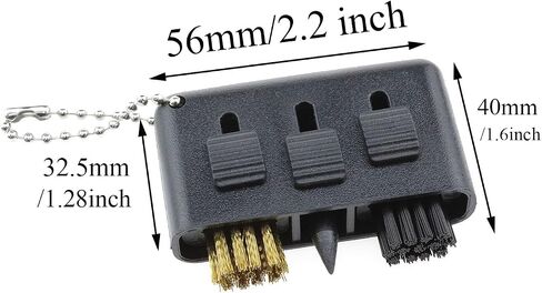 Golf Brush Club Cleaning Brush Ball Head Brush Three Hole Brush Copper Bristle Brush Black-4PCS in Saudi Arabia