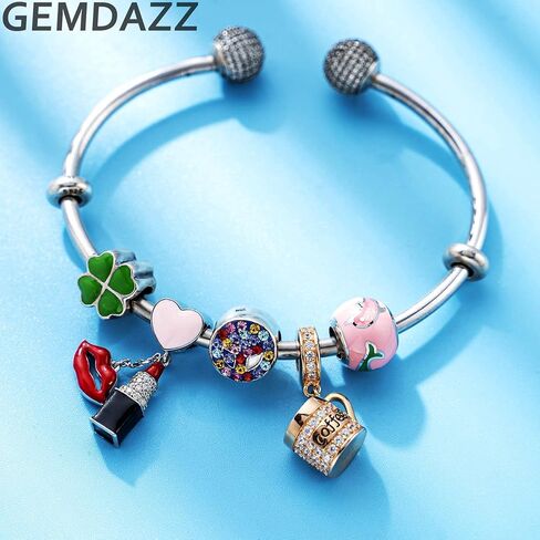 طقم مكون من قطعتين من الذهب الوردي I Love You Nana وقلادة فنجان قهوة تناسب سوار DIY، من الفضة الإسترلينية 925، هدية عيد الميلاد للجدة in Kuwait