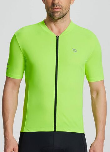 BALEAF Men's Cycling Jersey Short Sleeve Bike Shirts Bicycle Biking Tank Tops Full Zipper 3+1 Pockets UPF50+ Yellow XL in Saudi Arabia