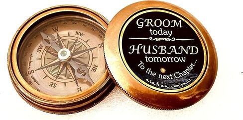 هدايا العريس من العروس - بوصلة العريس المنقوشة من النحاس - هدية الزفاف للعريس في يوم الزفاف أنا هدية العريس من العروس في يوم الزفاف in Kuwait