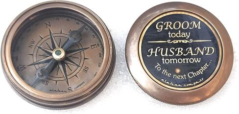 هدايا العريس من العروس - بوصلة العريس المنقوشة من النحاس - هدية الزفاف للعريس في يوم الزفاف أنا هدية العريس من العروس في يوم الزفاف in Kuwait