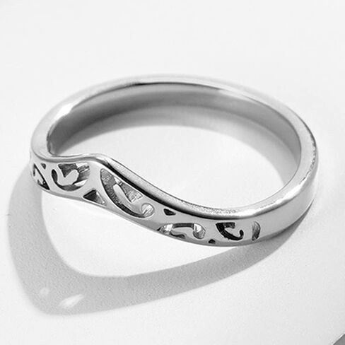 Jude Jewellers الفولاذ المقاوم للصدأ عقدة نمط شيفرون نمط الزفاف وعد بيان الذكرى السنوية عيد الحب الدائري in Saudi Arabia
