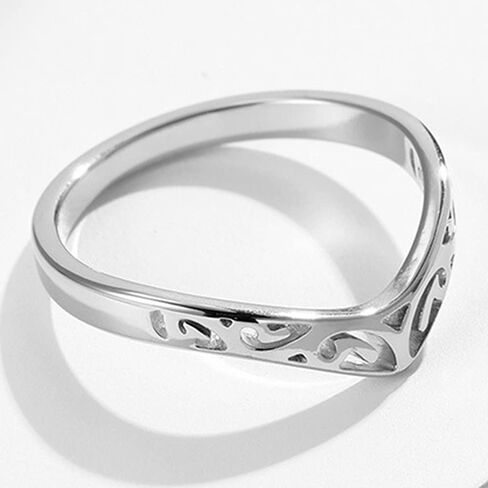 Jude Jewellers الفولاذ المقاوم للصدأ عقدة نمط شيفرون نمط الزفاف وعد بيان الذكرى السنوية عيد الحب الدائري in Saudi Arabia